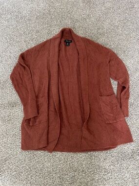 Rachel Zoe Rust Open-Front Knit Cardigan